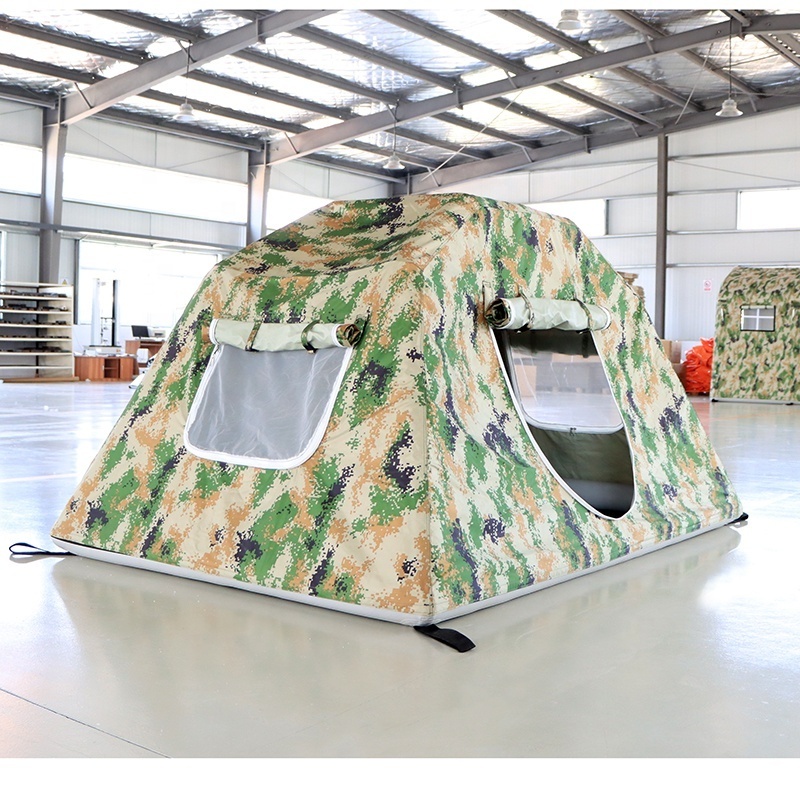 Customized Easy To Install PVC Two-layer Inflatable Airtight Camouflage inflatable camping tent