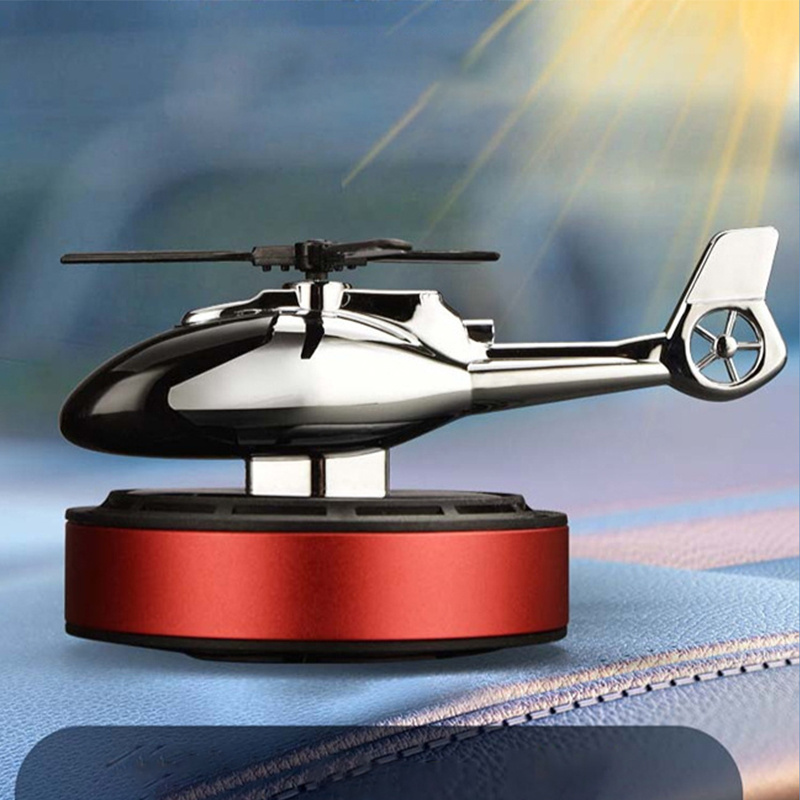 Funny Design Car Aromatherapy Solar Energy Power Metal Solar Helicopter Solar Car Air Freshner