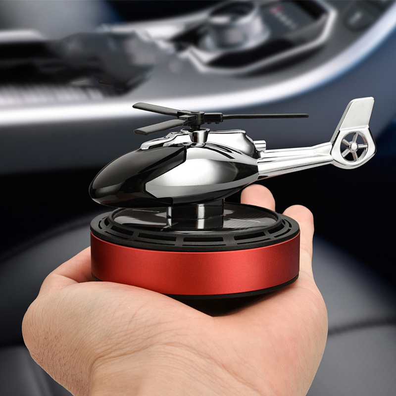 Automotive Interior Decoration Gift Car Air Freshener Luxury Solar Energy Rotating Car Fragrance Diffuser Helicopter Fancy