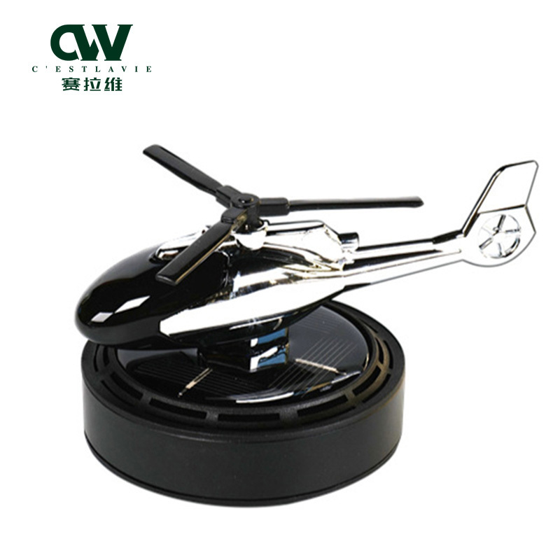 Funny Design Car Aromatherapy Solar Energy Power Metal Solar Helicopter Solar Car Air Freshner