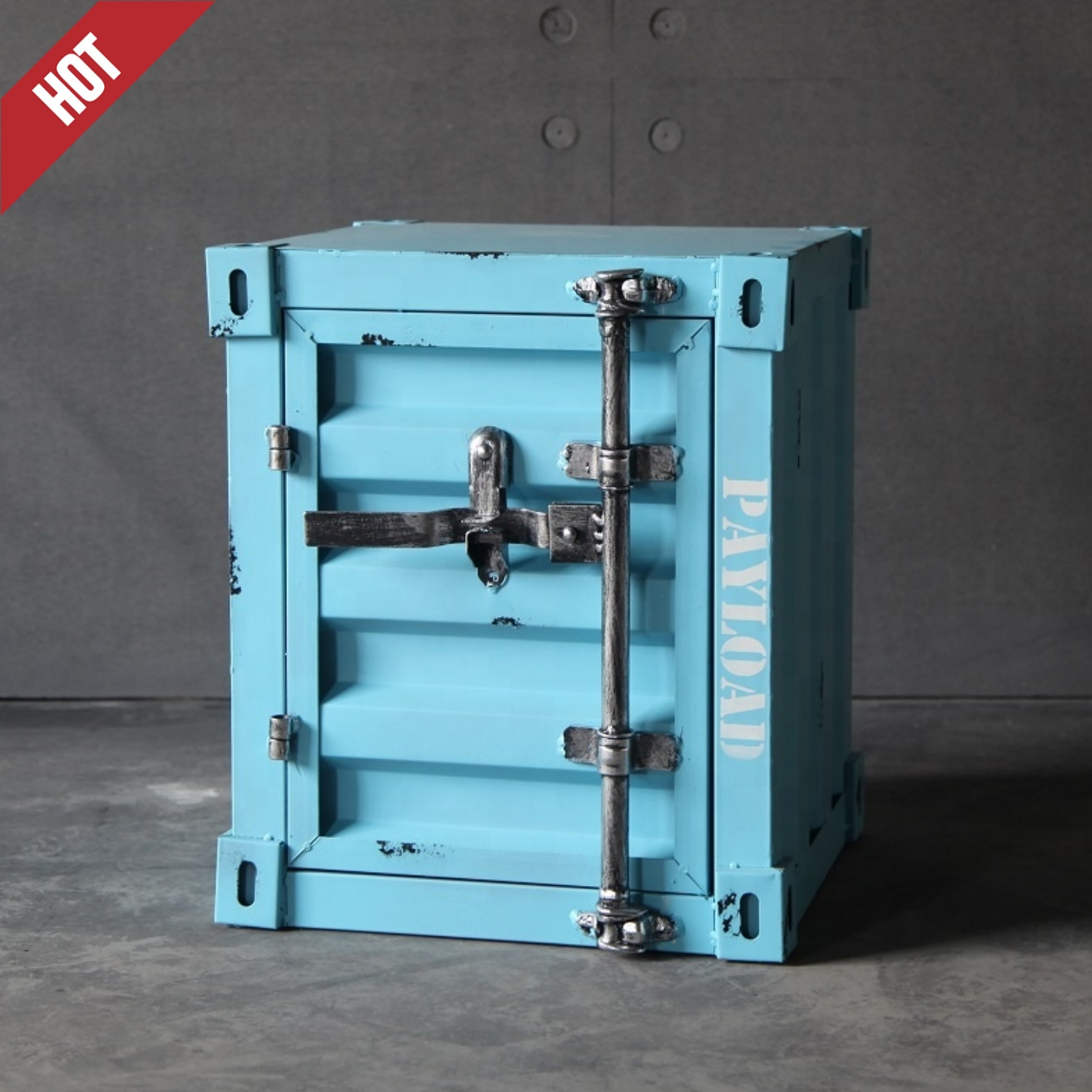 Industrial mini container cabinet for home storage cabinet living room side table or bedroom decoration