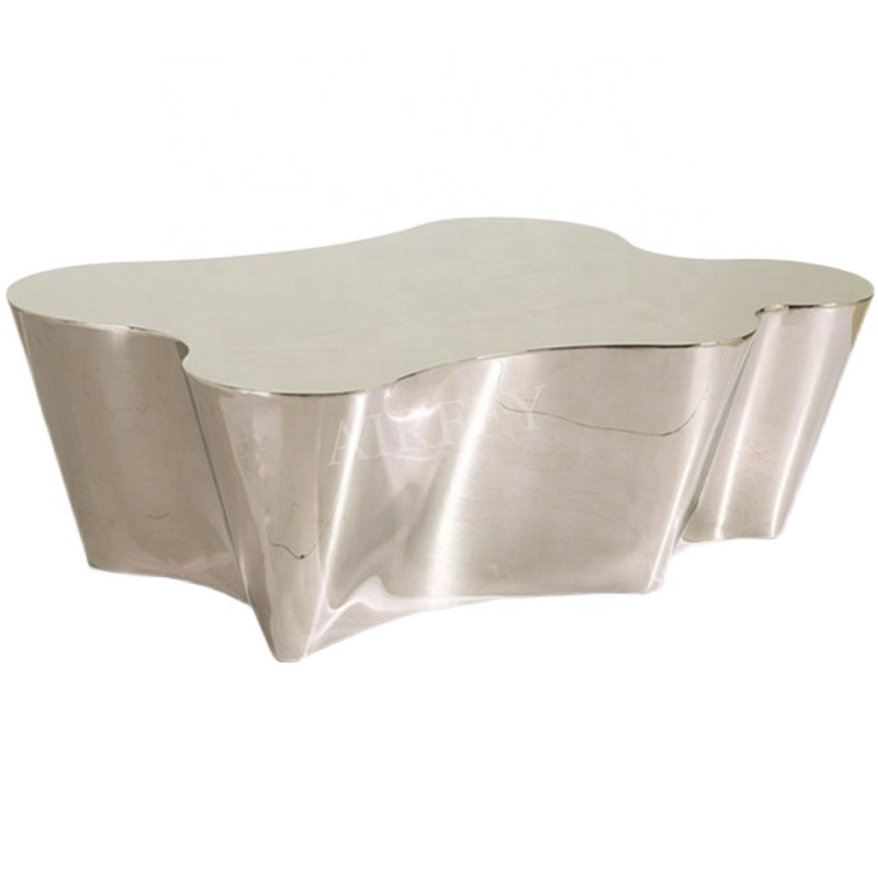 Mirror coffee table and stainless steel coffee table modern living room for modern metal coffee table