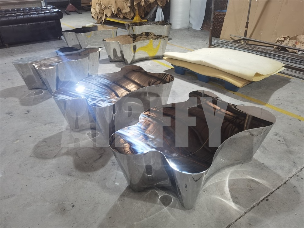 Mirror coffee table and stainless steel coffee table modern living room for modern metal coffee table