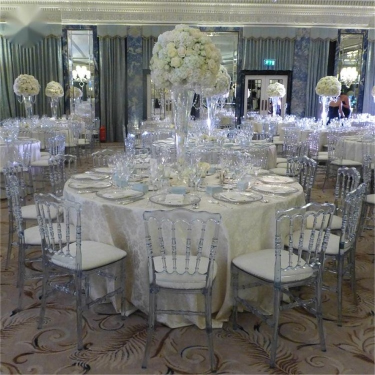 AIRFFY OEM/ODM cadeiras para casamento Wholesale Clear Acrylic Crystal Resin Event Weddings  Banquet Tiffany Chiavari Chair