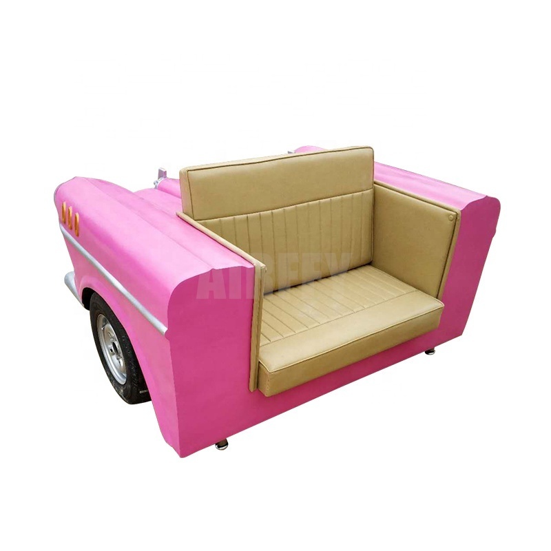 Modern Living room Classic car couch love seat pink leather sofa for sale