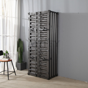 Industrial style container shaped metal locker cabinet for living room home office