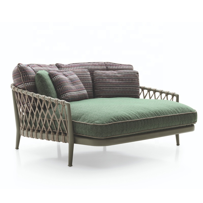 AIRFFY OEM/ODM Factory Manufacturer Wholesale Modern Outdoor Furniture Custom Rope Rattan Aluminum Garden Club Sofa