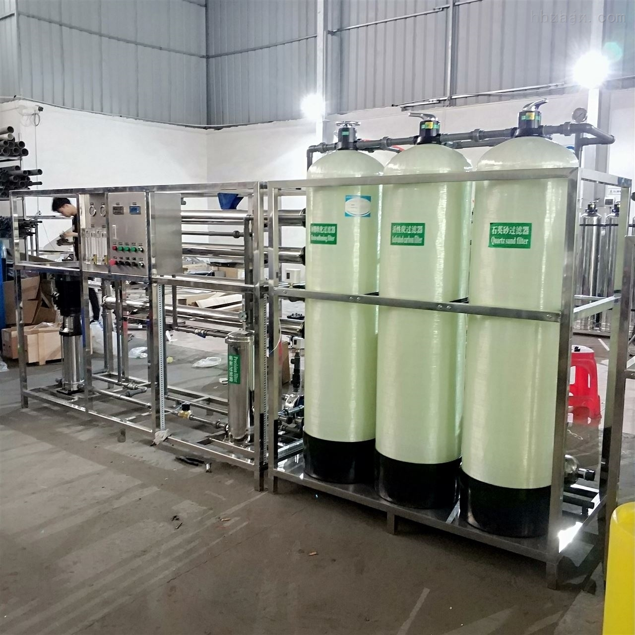 resin exchange column ion r.o water plant mini water purification plant ro small distillation plant softener hansi don machine