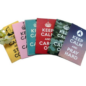 factory supply hanging paper scented card absorbent paper custom car air freshener