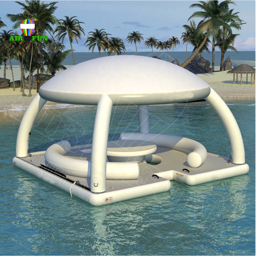 Airfun Manufacture inflatable water floating sofa toys ,Inflatable Water Floating Island Lounge for 2-10 people