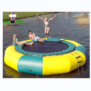 Airfun commercial water park toy floating jumping bed for lake water park games outdoor inflatable water trampoline for sale