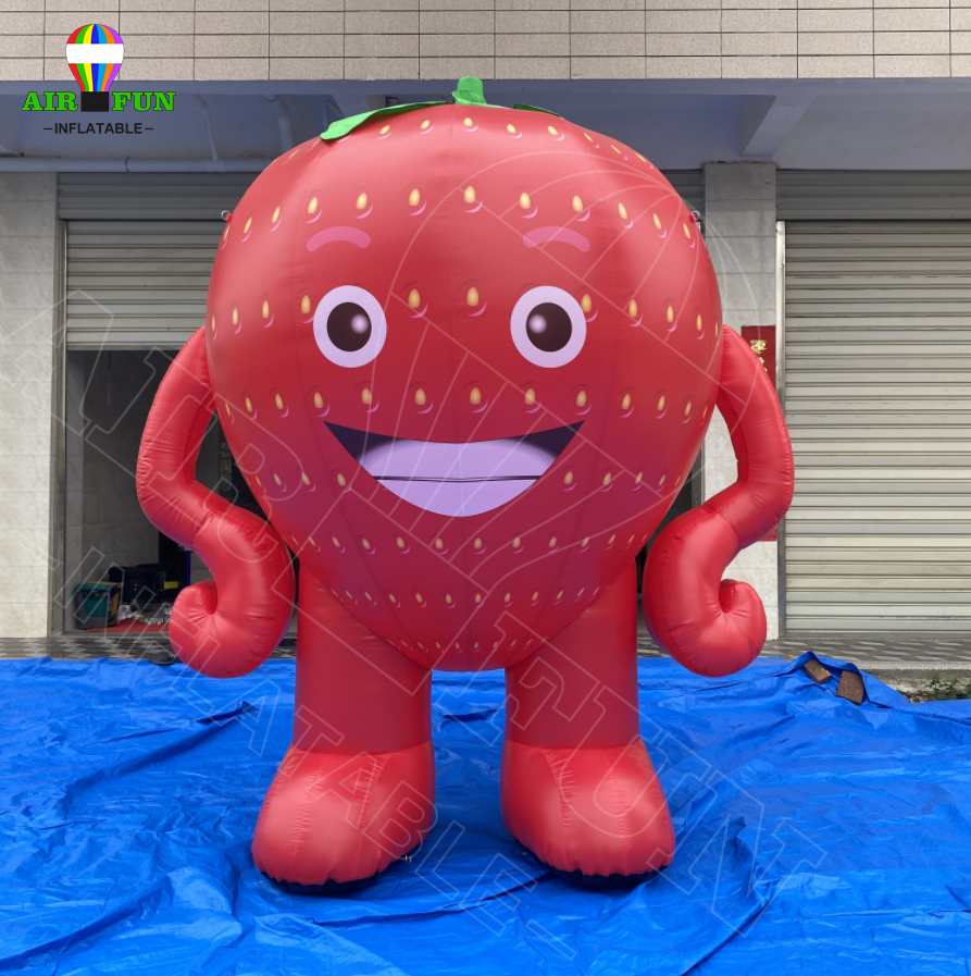 Airfun  inflatable strawberry for fruit shops outdoor Advertising,inflatable fruits rooptop balloon models