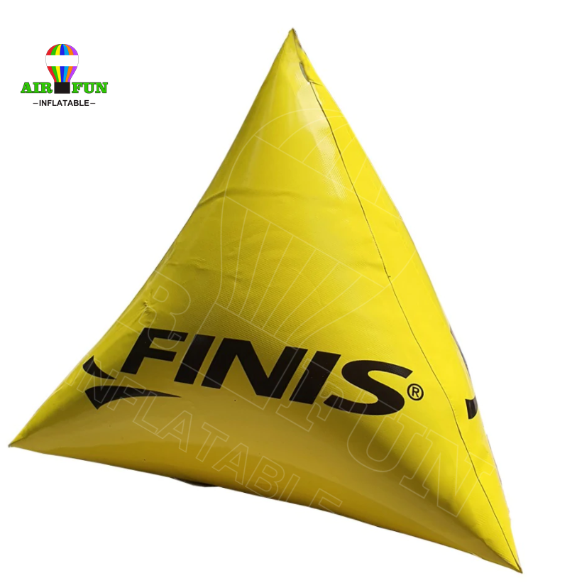 Airfun Custom Shape Yellow Race Marker PVC Inflatable Water Floating Buoy Lake Swimming Buoy For Sea