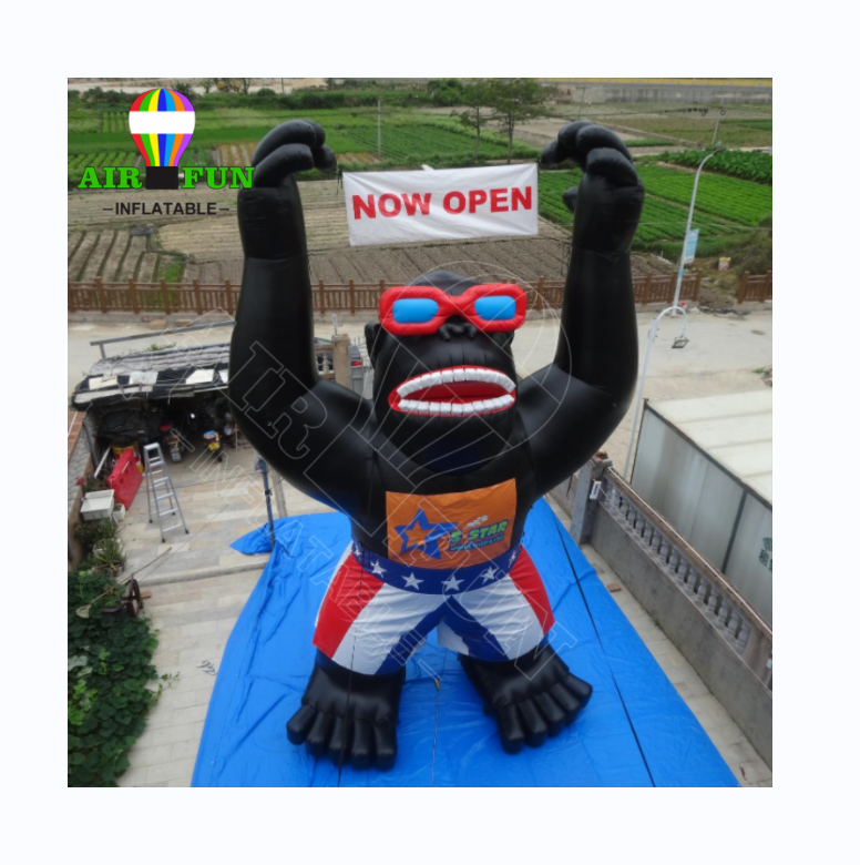 25FT 7.6m  Tall Giant Advertising Inflatable Gorilla, Large Inflatable Monkey Ground Balloon for Advertisement Air Blower