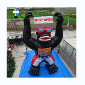 25FT 7.6m  Tall Giant Advertising Inflatable Gorilla, Large Inflatable Monkey Ground Balloon for Advertisement Air Blower