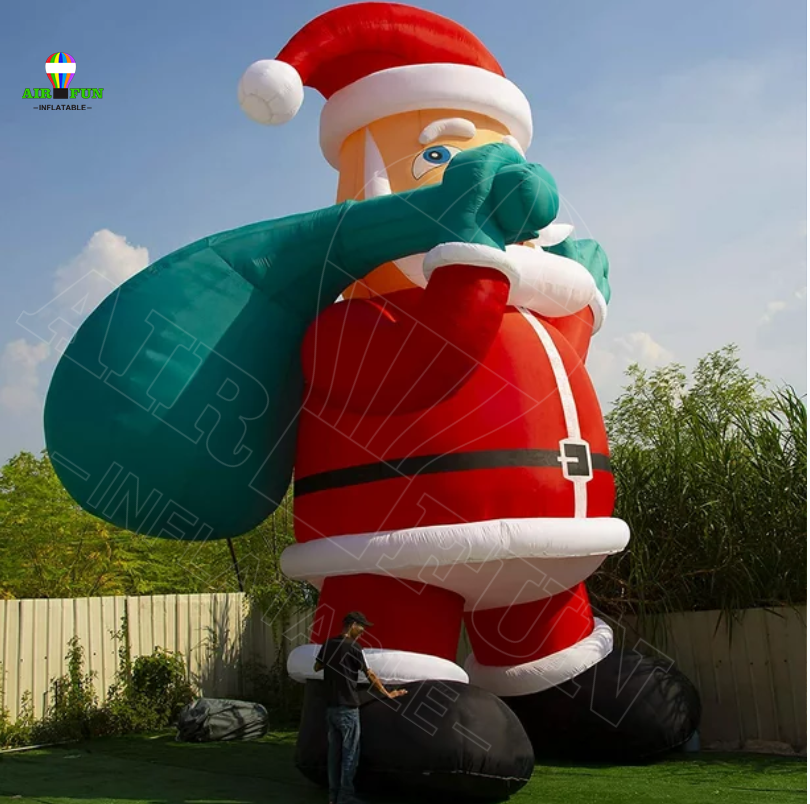 Airfun Classical Black Santa Claus Inflatable Christmas Decoration Outdoor For Family Decorations