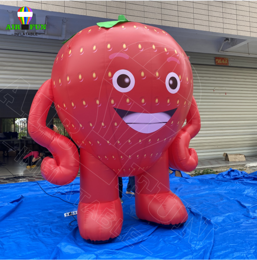 Airfun  inflatable strawberry for fruit shops outdoor Advertising,inflatable fruits rooptop balloon models