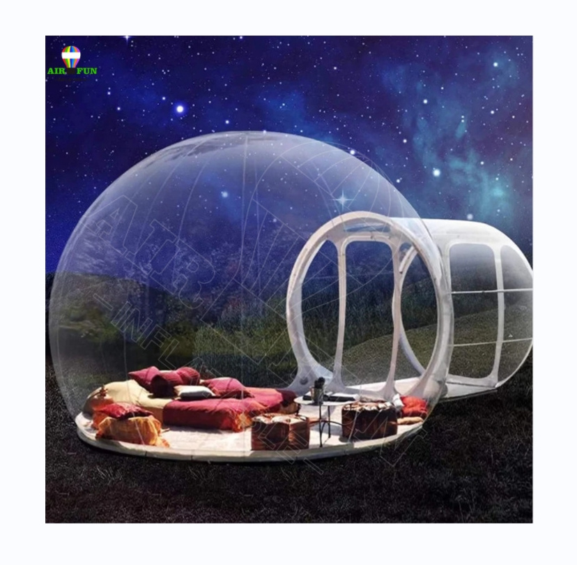 AIRFUN Inflatable Party Bubble Bounce House Transparent Bubble Tent with Printed Background Tunnel Blower and Pump