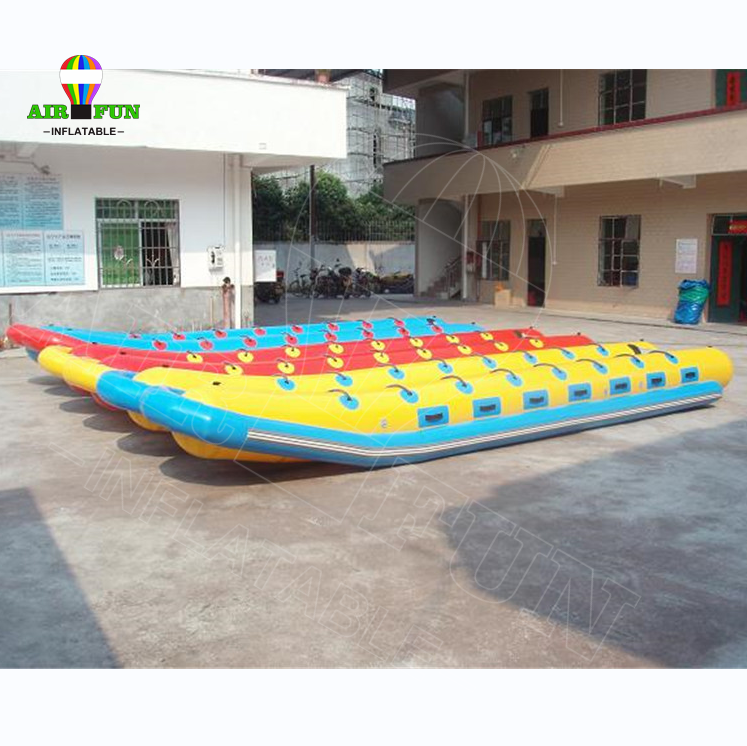 Airfun Hot sale inflatable banana boat, toy towable banana boat for water sport game, water park toys dragon boat best price