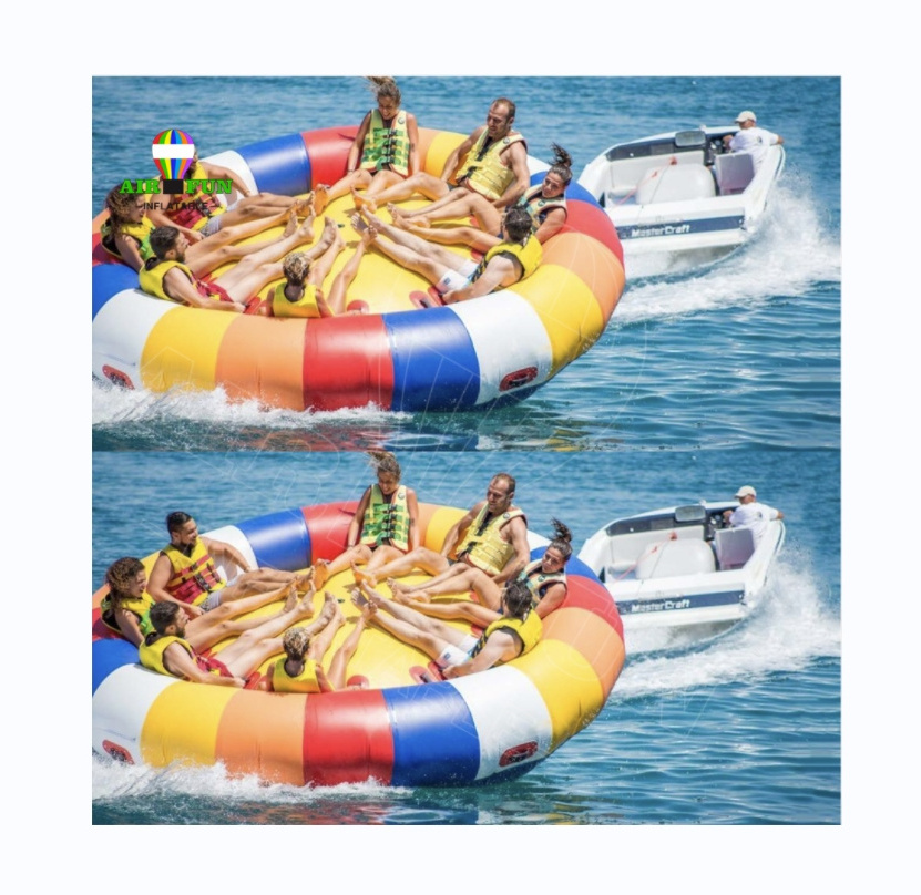 Airfun Inflatable Spinning UFO Towable Tube For Water Entertainment Inflatable Water Rotating Disco Boat