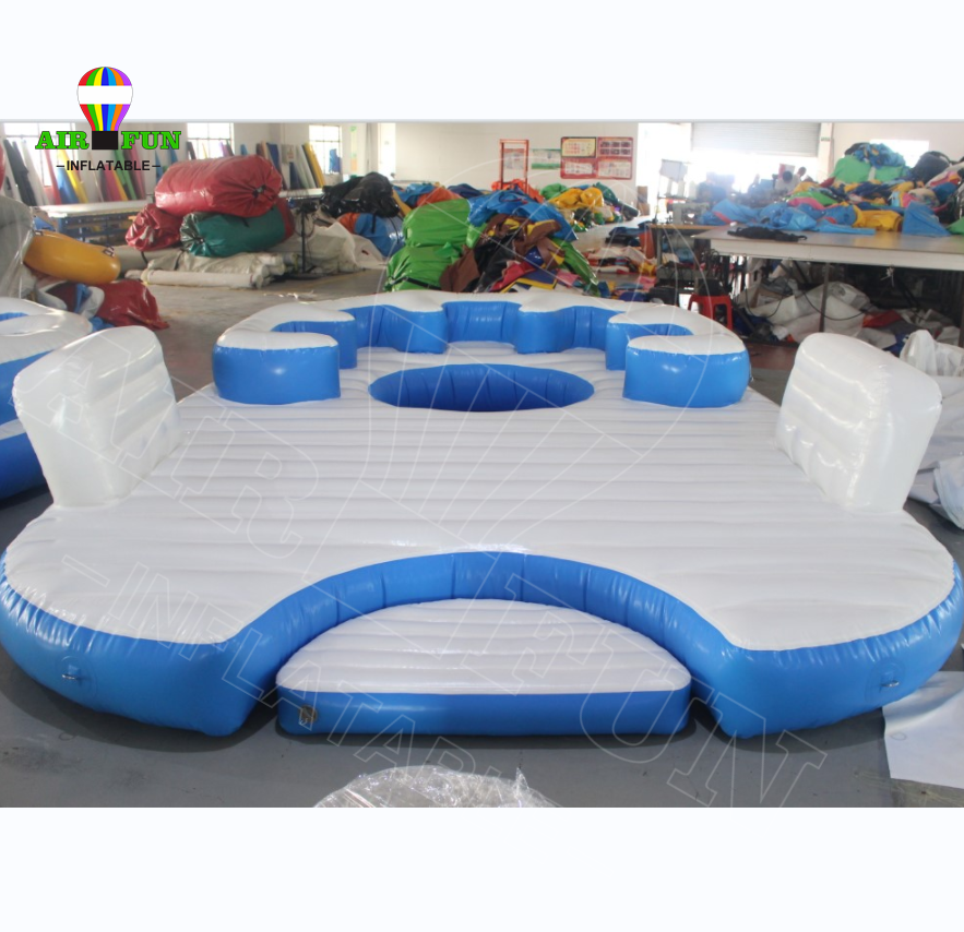 Airfun Manufacture inflatable water floating sofa toys ,Inflatable Water Floating Island Lounge inflatable motorized water toy