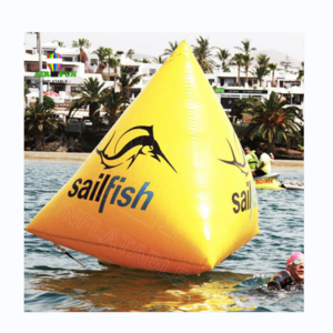 Airfun Custom Shape Yellow Race Marker PVC Inflatable Water Floating Buoy Lake Swimming Buoy For Sea