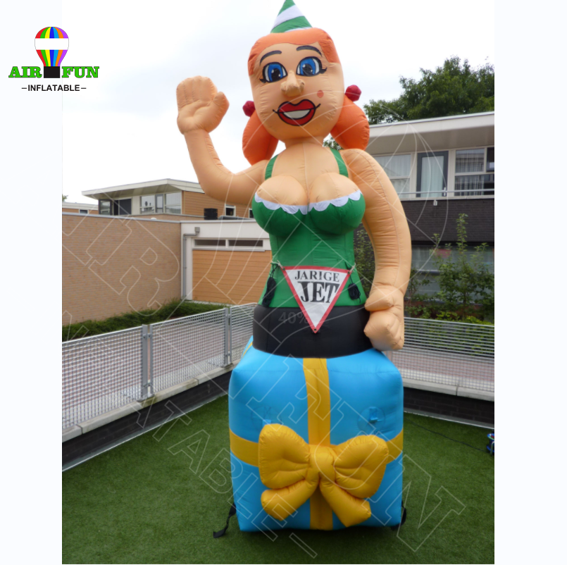 3.5m high inflatable girl attractive good price inflatable Sarah Holland doll balloon for hire