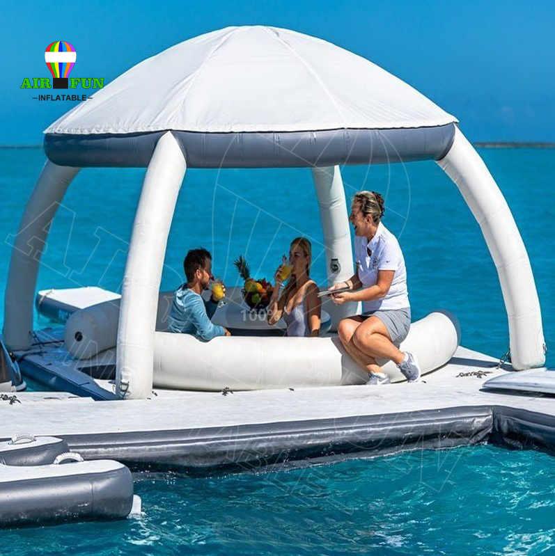 Airfun Manufacture inflatable water floating sofa toys ,Inflatable Water Floating Island Lounge for 2-10 people