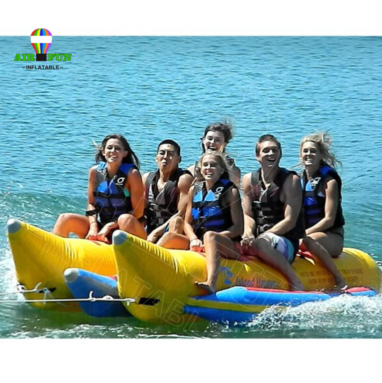 Airfun Hot sale inflatable banana boat, toy towable banana boat for water sport game, water park toys dragon boat best price