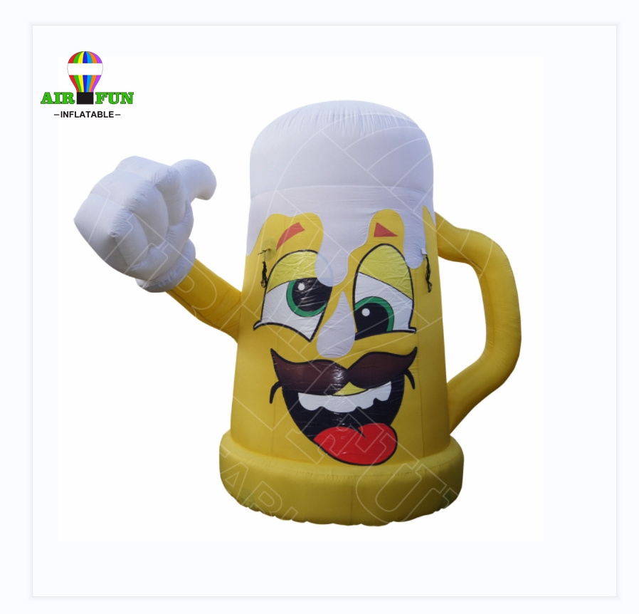 AIRFUN Custom logo inflatable beer bottle mug customized Big model Inflatable Outdoor advertising giant led Inflatable juice bot