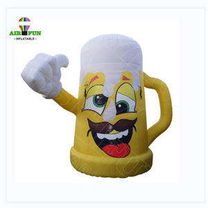 AIRFUN Custom logo inflatable beer bottle mug customized Big model Inflatable Outdoor advertising giant led Inflatable juice bot