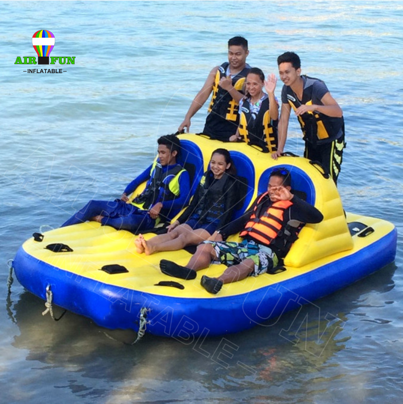 Airfun 6 Person Donut Boat Inflatable Water Towable Tube Ski Boat For Jet Ski Water Fun