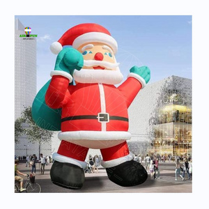 Airfun Classical Black Santa Claus Inflatable Christmas Decoration Outdoor For Family Decorations