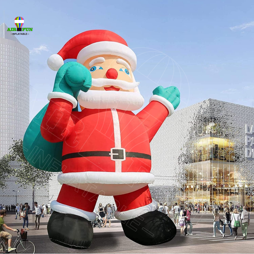 Airfun Classical Black Santa Claus Inflatable Christmas Decoration Outdoor For Family Decorations