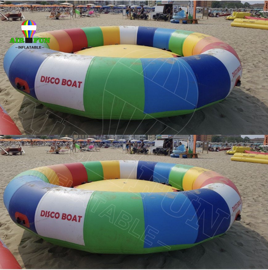 Airfun Inflatable Spinning UFO Towable Tube For Water Entertainment Inflatable Water Rotating Disco Boat