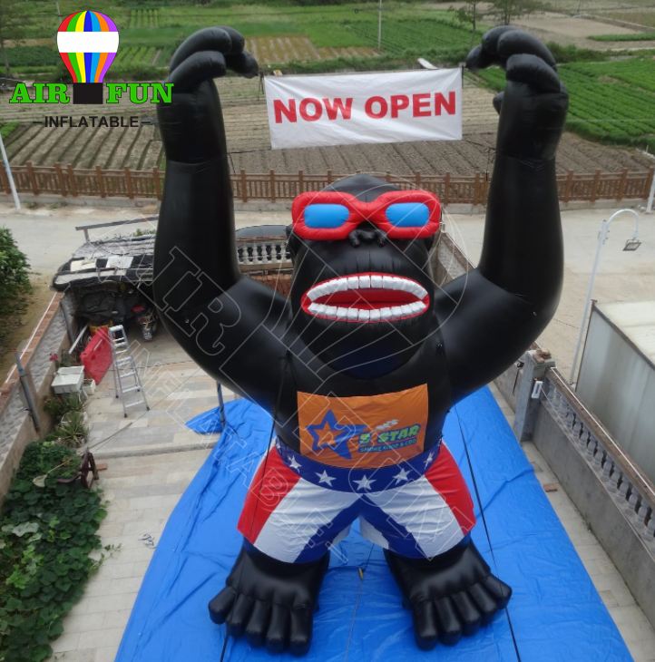 25FT 7.6m  Tall Giant Advertising Inflatable Gorilla, Large Inflatable Monkey Ground Balloon for Advertisement Air Blower