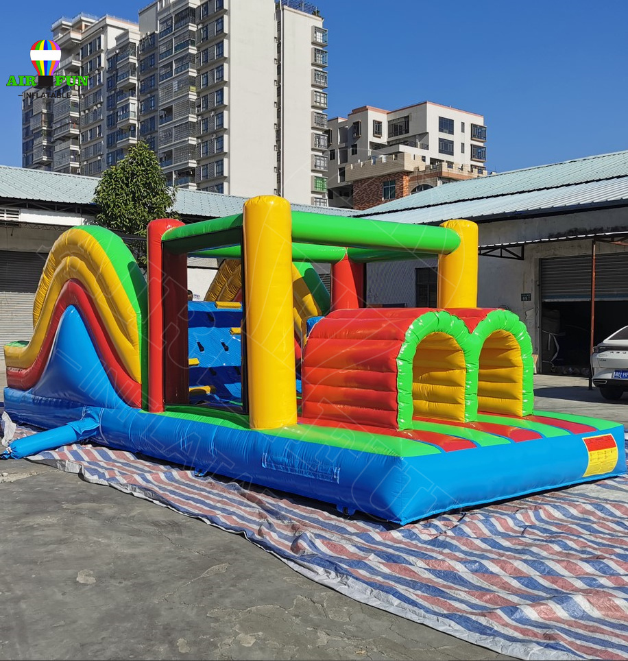 Airfun China commercial playground bouncer combo slide inflatable jumping house inflatables combo obstacle course for kids