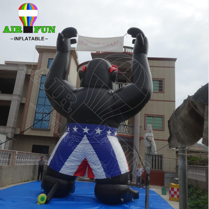 25FT 7.6m  Tall Giant Advertising Inflatable Gorilla, Large Inflatable Monkey Ground Balloon for Advertisement Air Blower