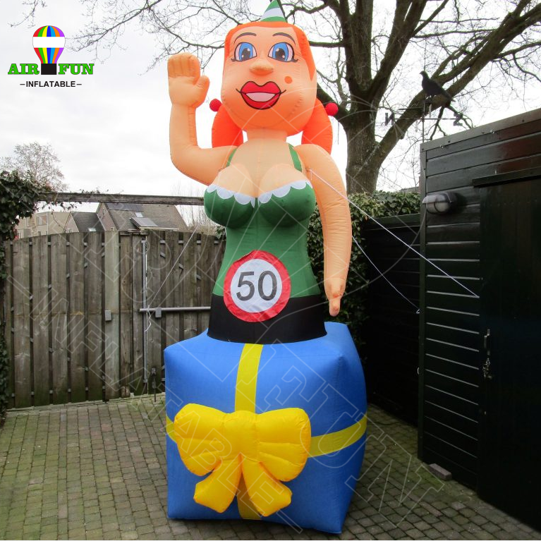 3.5m high inflatable girl attractive good price inflatable Sarah Holland doll balloon for hire