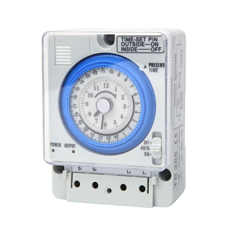 TB388 Mechanical Timer 15 Minutes 24 Hours Time Switch Relay AC220V 10A Non Power Failure Mechanical Timer