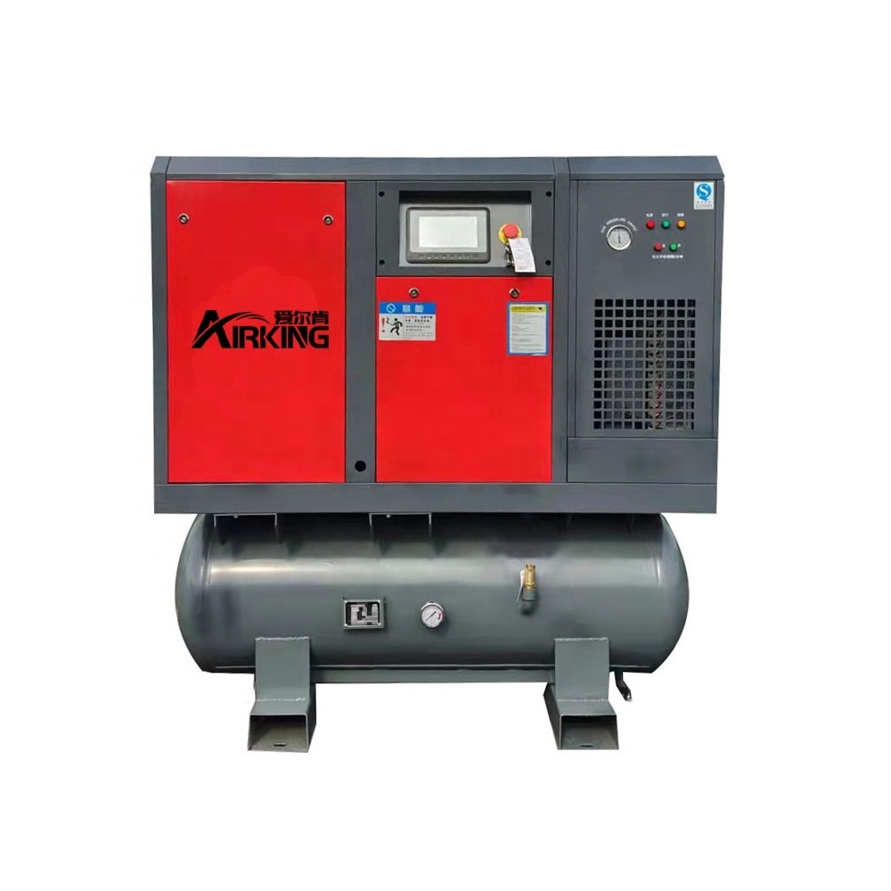 CE 230PSI 16bar 22kw 30HP All In One PM VSD Screw Air Compressor Skid Mounted With 300L ASME Tank