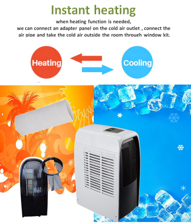 new split system 7000 btu R290 home mobile standing air cooler fan ac mini portable air conditioner