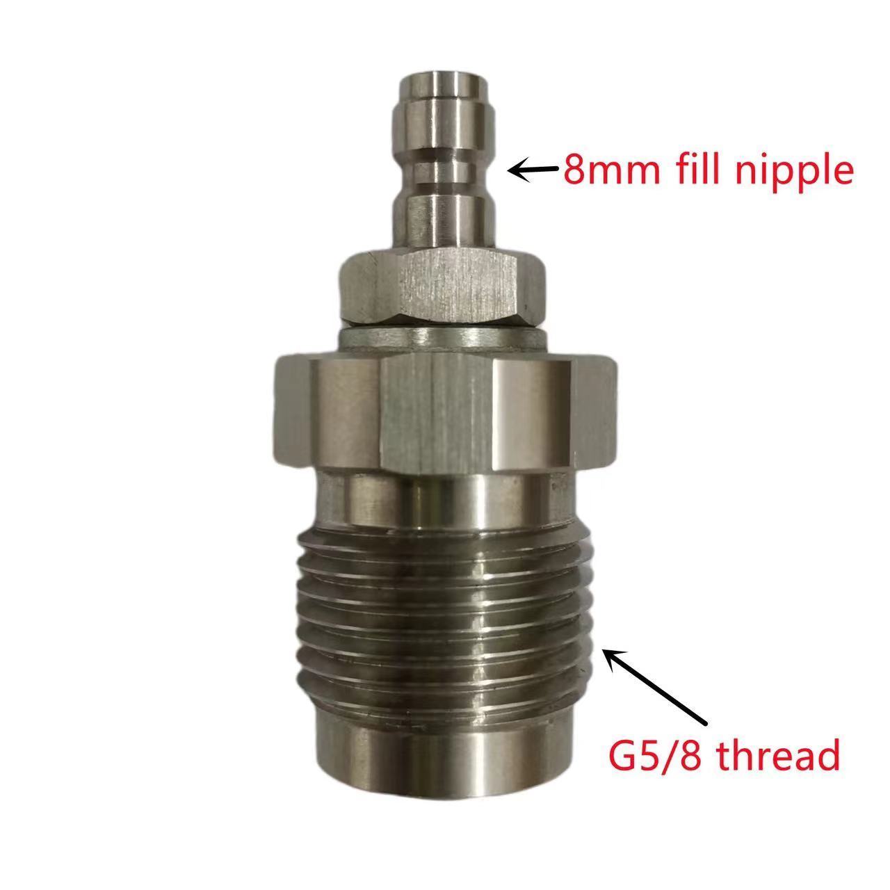 DIN G5/8 Thread Adapter Convert To 8mm Fill Nipple Quick Fitting AdaptErs For PCP Tank Valve