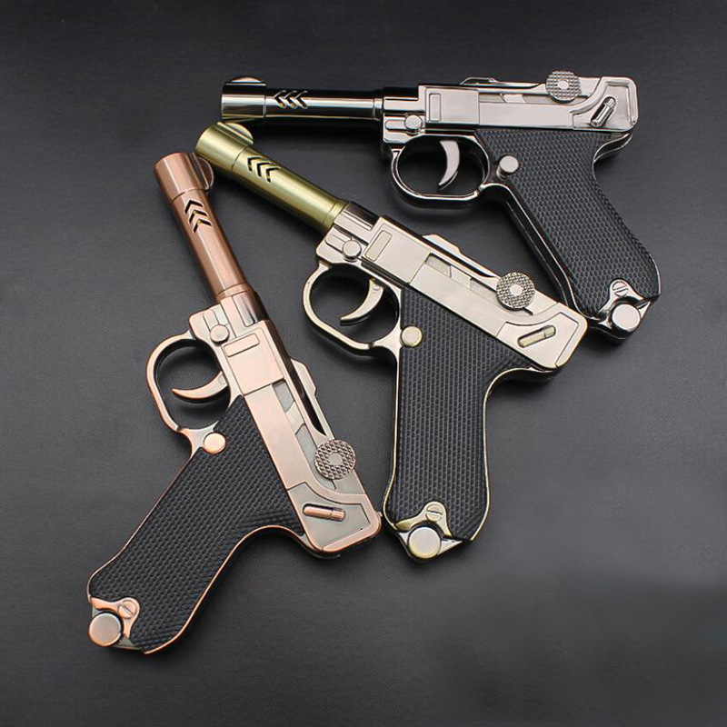 Creative cigar lighters gun shaped butane torch lighters toy models