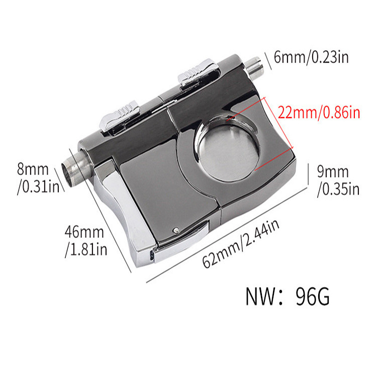 New 3 in 1 Multi Function Single Blade Cigar Cutter Scissors With 6mm 7 mm Cigar Punch Accessories