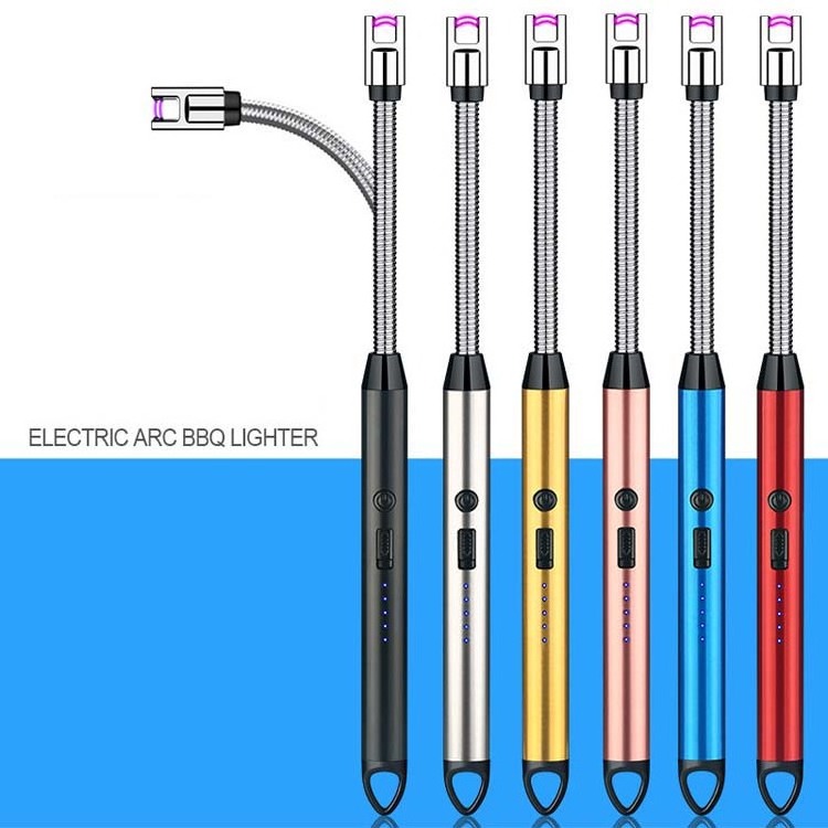 Creative Windproof 360 Degree Free Rotation BBQ Lighter USB Rechargeable Electric Arc Lighter For Candle Kitchen