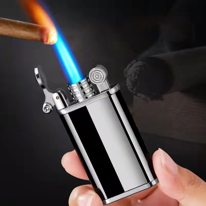 Wholesale  Cigar Cigarette Jet Blue Flame Butane Gas torch lighter promotional lighter Custom Logo