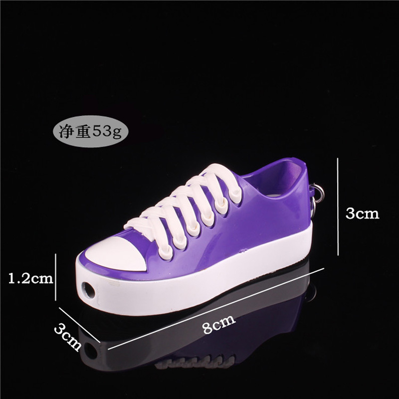 Creative canvas shoes lighter open fire lighter with key chain inflatable plastic lighter