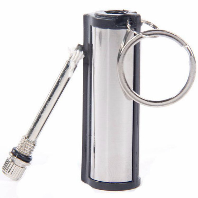 AIRO New Camping Metal Match Fire Starter Gas Oil Flints Lighter With KeyChain