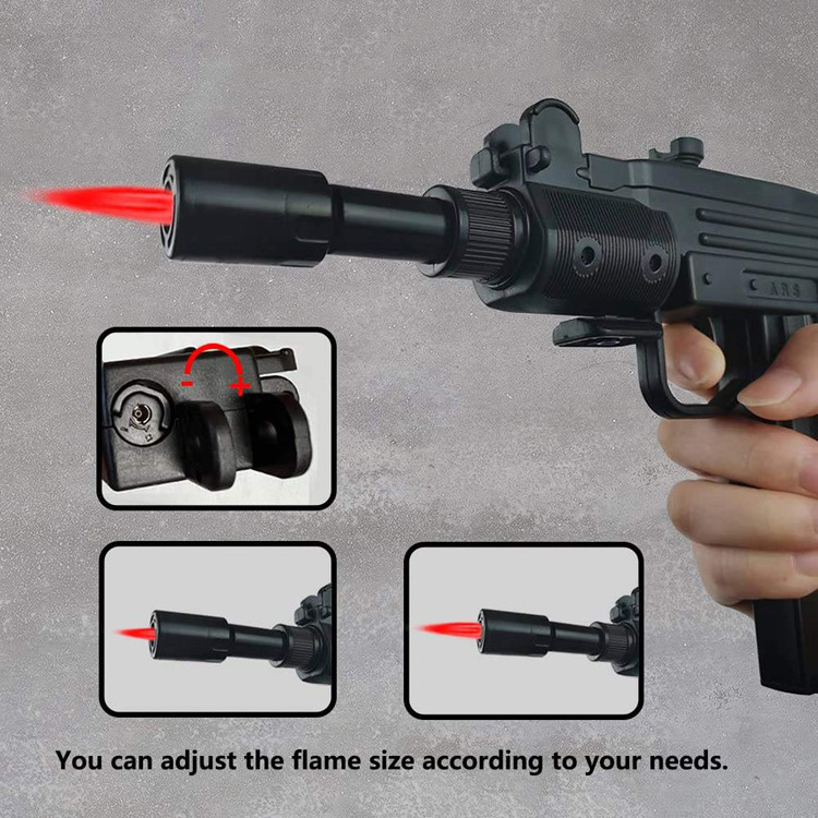 AIRO New Refillable Lighter Jet Flame Inflatable Gun Model Cigarette Gun Shape Adjustable Lighter